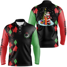 Load image into Gallery viewer, Christmas Mens golf polo shirt custom Christmas Santa Claus golf shirt for men, team golf jerseys NQS6665