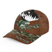 Load image into Gallery viewer, Largemouth bass fishing camo hats for men, women custom name baseball best fishing hat NQS7178