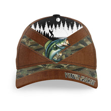 Load image into Gallery viewer, Largemouth bass fishing camo hats for men, women custom name baseball best fishing hat NQS7178