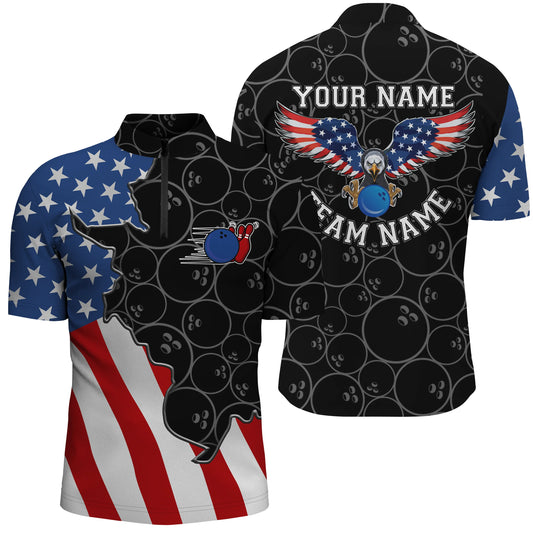 Custom bowling shirt for men – personalized team jersey front view