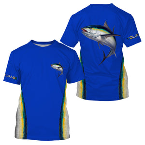 Tuna fishing blue ocean tuna fish scales saltwater fishing Custom All over printed Fishing Shirts NQS2536