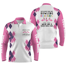 Load image into Gallery viewer, Bowling shirts for men custom name we&#39;re more than just bowling friends flamingo, funny bowl gifts NQS4424