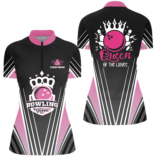 Custom bowling shirt for women – personalized team jersey front view