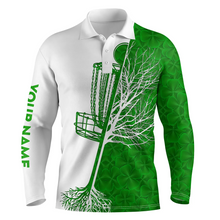 Load image into Gallery viewer, Mens disc golf polo shirt custom Green clover St Patrick&#39;s Day pattern disc golf basket shirt NQS4784