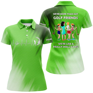 Custom funny women golf polo shirts multi-color we're more than just golf friends we're small gang NQS3661