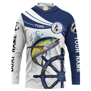 Tuna fishing All Over Printed Shirts Customize Name and boat name Long Sleeve Fishing Shirts NQS1731