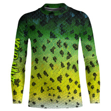 Load image into Gallery viewer, Crappie fishing green scales long sleeves Fishing shirts UV protection customize name NQS2146