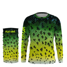 Load image into Gallery viewer, Crappie fishing green scales long sleeves Fishing shirts UV protection customize name NQS2146
