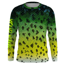 Load image into Gallery viewer, Crappie fishing green scales long sleeves Fishing shirts UV protection customize name NQS2146