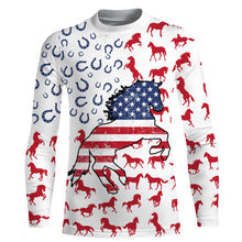 Load image into Gallery viewer, Horse American flag patriotic 3D All Over Printed horse shirts, animal shirts, gift for horse lovers NQS2905