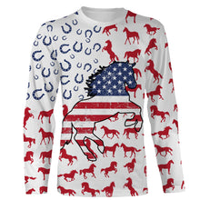 Load image into Gallery viewer, Horse American flag patriotic 3D All Over Printed horse shirts, animal shirts, gift for horse lovers NQS2905