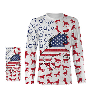 Horse American flag patriotic 3D All Over Printed horse shirts, animal shirts, gift for horse lovers NQS2905