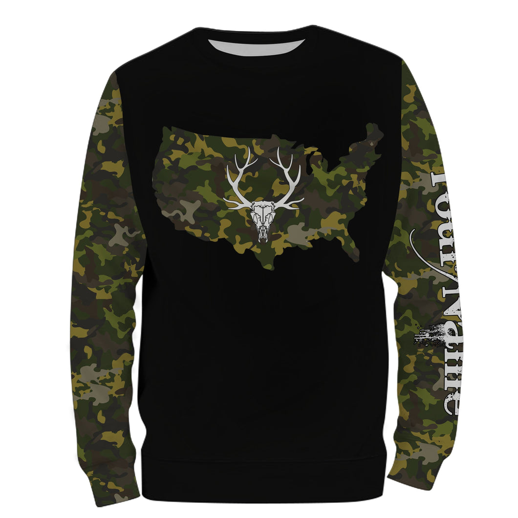 Deer hunting Camo Customize Name 3D All Over Printed Shirts Personalized Hunting gift For Adult And Kid NQS2317