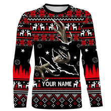 Load image into Gallery viewer, Funny Ugly Sweater pattern Deer shed Hunting Custom All over print Shirts, Christmas shirt for hunter NQS4466