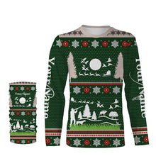 Load image into Gallery viewer, Hunter Santa funny ugly Christmas sweatshirt full print green Christmas pattern, Christmas gift NQS2565