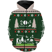 Load image into Gallery viewer, Hunter Santa funny ugly Christmas sweatshirt full print green Christmas pattern, Christmas gift NQS2565