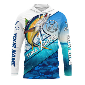 Tuna fishing blue sea camo UV protection long sleeve fishing shirts, custom Tuna fishing jerseys NQS5090