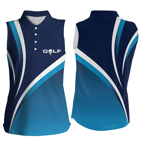 Womens sleeveless polo shirts ladies golf sleeveless tops, tournament golf shirts | Blue NQS6510