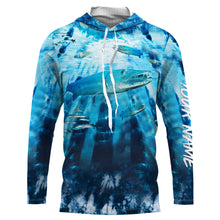 Load image into Gallery viewer, Great Barracuda Fishing blue tie dye Custom name fishing shirts for men, custom fishing apparel NQS3138