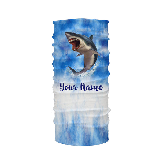 Shark fishing blue sea camo Custom Name sun protection UPF long sleeve fishing jerseys shirts NQS3545