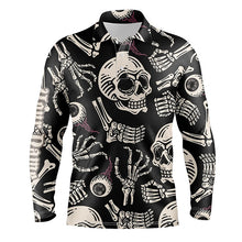 Load image into Gallery viewer, Skull bone pattern Mens golf polo shirt custom men's golf shirts, best golf gifts for men NQS6521