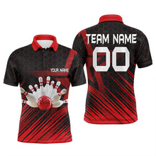 Load image into Gallery viewer, Custom Red bowling shirt for men – personalized team jersey front view