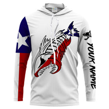 Load image into Gallery viewer, Fish reaper Fishing Texas Flag patriotic Customize Name long sleeves fishing shirts NQS2241