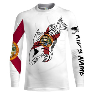 Fish reaper Fishing Florida Flag patriotic Customize Name long sleeves fishing shirts NQS2242