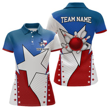 Load image into Gallery viewer, Texas flag retro bowling polo shirts for women custom team shirts bowling jerseys, gifts for bowlers NQS6934