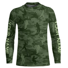 Load image into Gallery viewer, Personalized green fishing camo Performance long sleeve Fishing Shirts, team fishing tournament jersey NQS6943