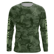 Load image into Gallery viewer, Personalized green fishing camo Performance long sleeve Fishing Shirts, team fishing tournament jersey NQS6943