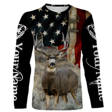 Load image into Gallery viewer, Mule Deer American flag 3D all over print Shirts, Personalized hunting gifts for Men, Women and Kid FSD3162