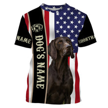 Load image into Gallery viewer, German Shorthaired Pointer American flag custom Name Full printing shirts, GSP Patriotic gifts FSD3256