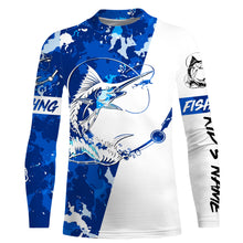 Load image into Gallery viewer, Sailfish Fishing blue sea camouflage custom Name UV Protection Shirts, Sailfish Fishing Jerseys FSD3303