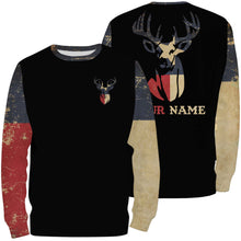 Load image into Gallery viewer, Texas Deer Hunting TX flag custom name all over print shirts, personalized Deer hunting gifts FSD3186