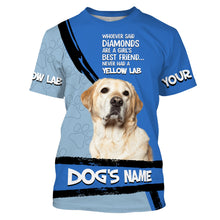 Load image into Gallery viewer, Yellow Labs Custom Name 3D All over printed Shirt, Cute Labrador Retriever Dog Funny Dog Saying shirt, Personalized Gift FSD3087