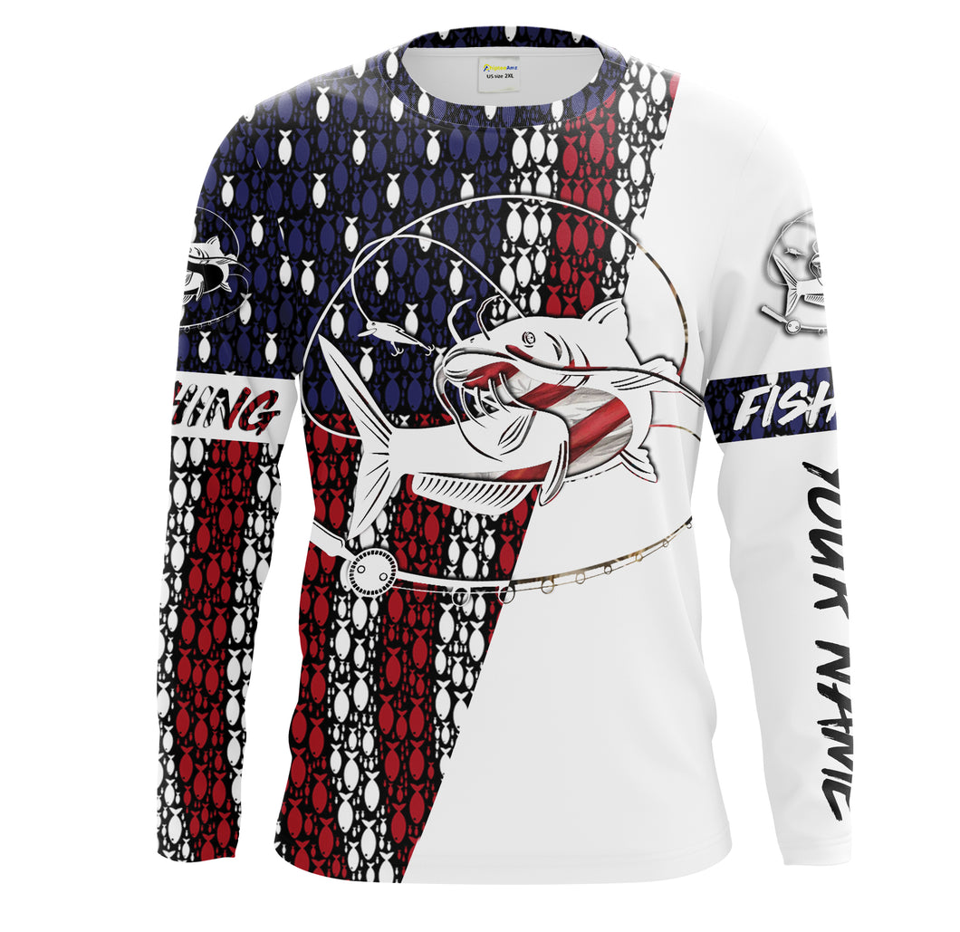 Catfish Fishing 4th of July American flag Shirt Patriotic gifts for Fisherman - Fishing Gift for Dad Christmas, Birthday FSD2145