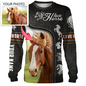 Love Horse Customized name and photo 3D All over print Shirts - FSD137