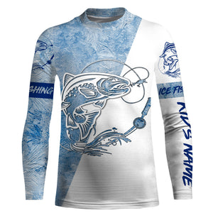 Trout Ice Fishing Winter Fishing Performance Long Sleeve Shirts, Ice Fishing Clothing FSD2916