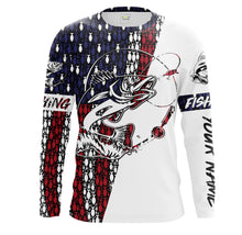 Load image into Gallery viewer, Walleye Fishing Angler American flag Customize Name All over printed UV Protection Shirts - Walleye fishing Jersey FSD2152