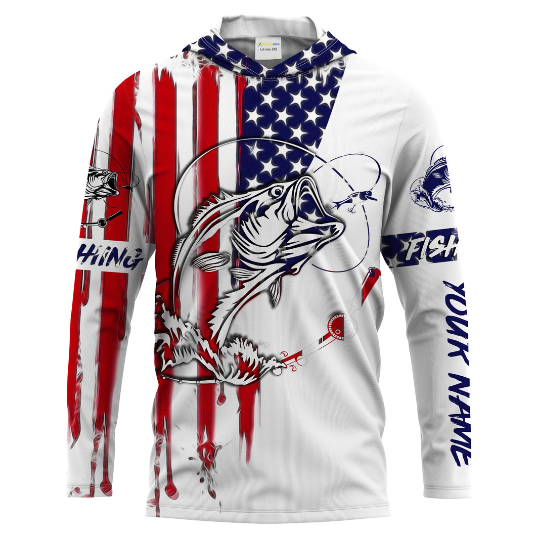 Fishing Shirt American Flag Largemouth Bass fishing Apparel for Adult and Kid, Personalized Patriotic fishing gifts FSD2153