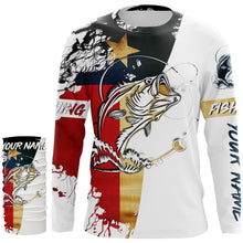 Load image into Gallery viewer, Fishing Shirt Texas Flag Largemouth Bass fishing Apparel for Adult and Kid, Personalized Patriotic gift FSD3243