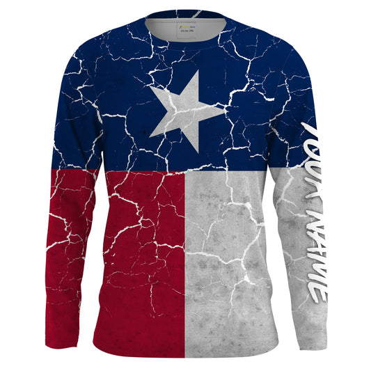 Distressed Texas Flag Performance Shirts Sun/UV Protection - Personalized Texas Apparel, Gifts for Men, Women and Kid FSD2188