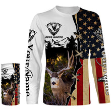 Load image into Gallery viewer, Mule Deer hunting American flag custom name 3D all over print Shirts, Personalized gifts FSD3161