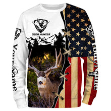 Load image into Gallery viewer, Mule Deer hunting American flag custom name 3D all over print Shirts, Personalized gifts FSD3161