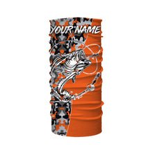 Load image into Gallery viewer, Bass Tattoo camo Orange Bass Fishing Custom Name UV Protection Shirts, Bass Fishing Jerseys - FSD3255