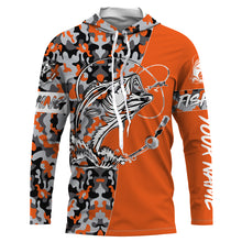 Load image into Gallery viewer, Bass Tattoo camo Orange Bass Fishing Custom Name UV Protection Shirts, Bass Fishing Jerseys - FSD3255