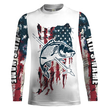 Load image into Gallery viewer, Carp Bowfishing American Flag Customized Name 3D All Over printed Shirts For Men, Women - Patriotic Bow Fishing Gifts FSD2241