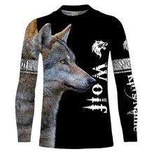 Load image into Gallery viewer, Wolf Hunting Predators Hunter Customized Name 3D Full Printing Shirts Personalized Hunting Gifts Shirt for Adult and Kid FSD2072