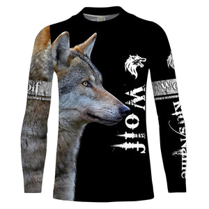 Wolf Hunting Predators Hunter Customized Name 3D Full Printing Shirts Personalized Hunting Gifts Shirt for Adult and Kid FSD2072